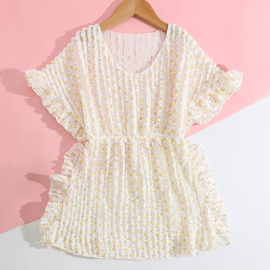 Summer Clothing Floral Design Custom Kids Thin Bow Sleeveless Dress Girl Fashion Clothes Dress Baby Dress Girl Wear